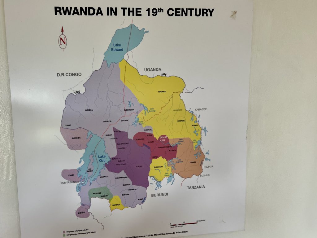 This map shows Rwanda at one of its largest historical sizes, during strong territorial expansion in the 1800s. History of Rwanda Kingdom